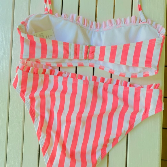 Pink and white striped two-piece Cabana swimsuit - Picture 3 of 8
